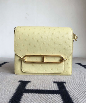 에르메스 룰리스18 옐로우 금장 타조가죽